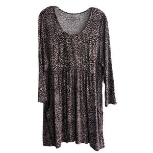 SOMA NWT Soft Jersey Tunic with Pockets in Wildcat Boudoir Pink/ Black/Gray XL